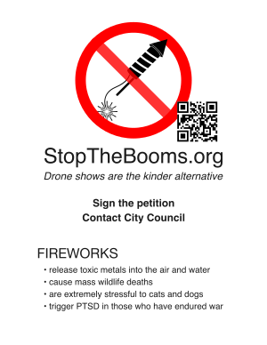 Stop the Booms flyer